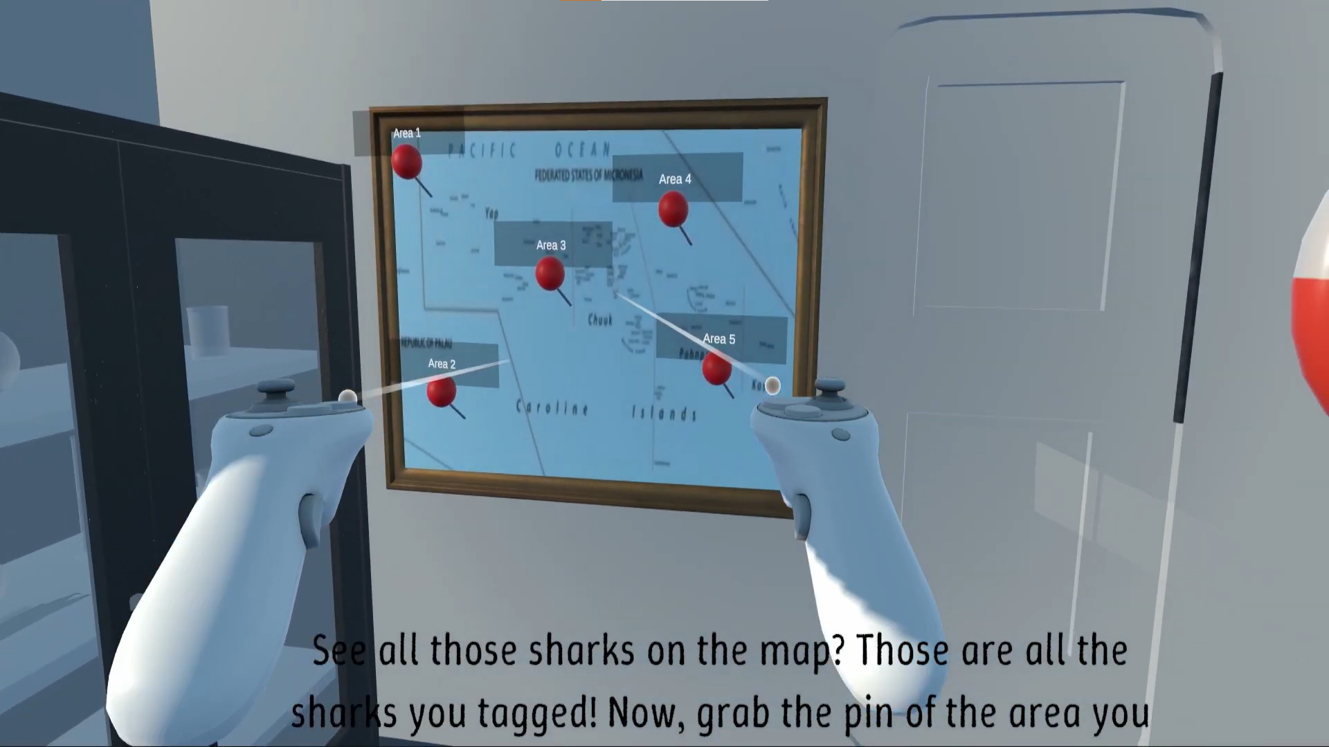 A map with grabbable pins to select an area